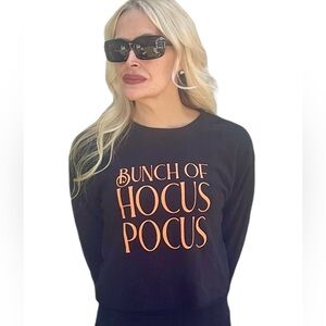 NWOT! Better/Together Cropped Raw Hem Bunch of Hocus Pocus Sweatshirt Black Sz M
